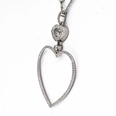  Chopard Chopard Happy Diamonds 18K White Gold Happy Diamond Open Heart 0 70cttw Necklace - 4013727