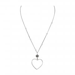  Chopard Chopard Happy Diamonds 18K White Gold Happy Diamond Open Heart 0 70cttw Necklace - 4015434