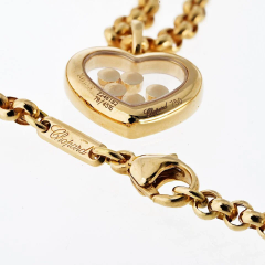  Chopard Happy Diamonds 18K Yellow Gold 0 36cttw Diamond Pave Set Heart Pendant Necklace - 4013778