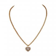  Chopard Happy Diamonds 18K Yellow Gold 0 36cttw Diamond Pave Set Heart Pendant Necklace - 4015451