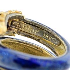  Christian Dior CHRISTIAN DIOR 18K YELLOW GOLD 1960S DOUBLE HEAD SERPENT ENAMEL RING - 2431639