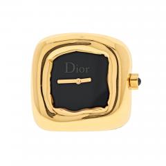  Christian Dior CHRISTIAN DIOR 18K YELLOW GOLD NOUGAT WATCH RING - 2853753