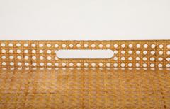  Christian Dior Christian Dior Cane Brass Plexiglass Tray France c 1950 70 - 4113450