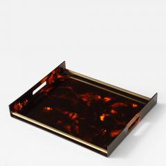  Christian Dior Christian Dior Faux Tortoise Brass Tray France c 1960 70 s - 4510065