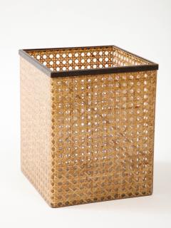  Christian Dior Christian Dior Home Lucite Bronze and Cane Waste Bin 1970 - 3289514