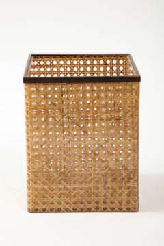  Christian Dior Christian Dior Home Lucite Bronze and Cane Waste Bin 1970 - 3289515