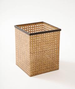  Christian Dior Christian Dior Home Lucite Bronze and Cane Waste Bin 1970 - 3289519