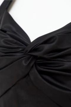  Christian Dior Christian Dior by John Galliano Black Satin Silk Lined Knot Dress - 3649201