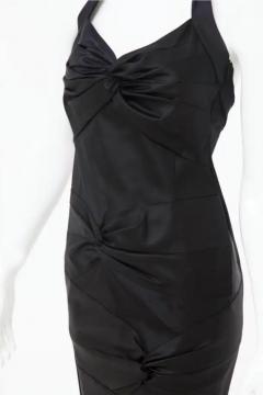  Christian Dior Christian Dior by John Galliano Black Satin Silk Lined Knot Dress - 3649211