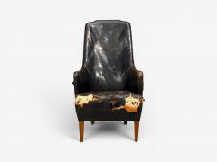  Christiansen Larsen Svend ge Madsen Highback Chair Leather Nut Wood Denmark 1947 - 4582944