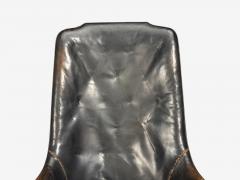  Christiansen Larsen Svend ge Madsen Highback Chair Leather Nut Wood Denmark 1947 - 4582947