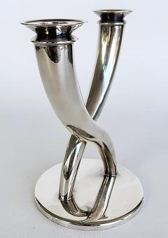  Christofle 1950s Gio Ponti Cornucopia Candelabra for Christophle France Stamped - 4549286