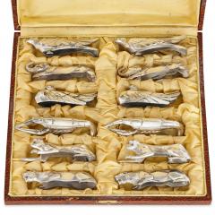 Christofle A 12 piece Art Deco silver plated knife rests set in the manner of Christofle - 2712494