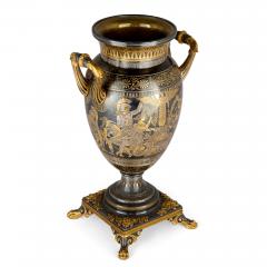  Christofle A Neo Grec Gilt and Patinated Bronze Amphora Vase Attributed to Christofle - 4686524
