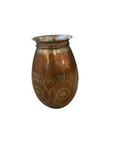  Christofle Cie 1930s Decorative dinandrie metal vase by Christofle - 4590646