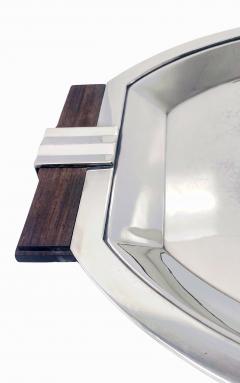  Christofle Cie Art Deco Christofle Tray with wood Handles C 1935 - 3885547