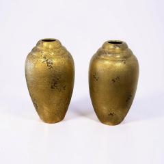  Christofle Cie Pair of French Art Deco dinanderie vases by Luc Lanel for Christofle - 4559108