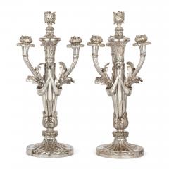  Christofle Pair of French Christofle table candelabra in silvered bronze - 2470790