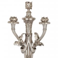  Christofle Pair of French Christofle table candelabra in silvered bronze - 2470792