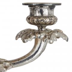  Christofle Pair of antique six light silvered bronze candelabra by Christofle - 3568776