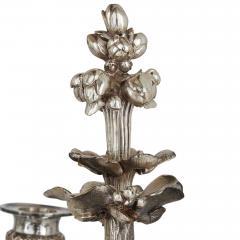  Christofle Pair of antique six light silvered bronze candelabra by Christofle - 3568777