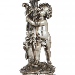  Christofle Pair of large silvered bronze candelabra by Christofle 19th century - 3552860