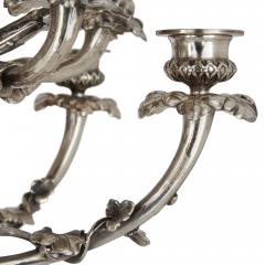  Christofle Pair of large silvered bronze candelabra by Christofle 19th century - 3552953
