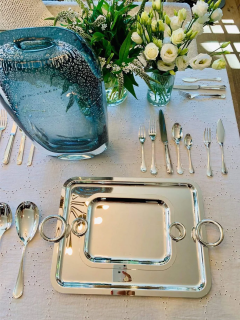  Christofle VERTIGO TRAY LARGE WITH HANDLES IN SILVER PLATE - 3549380