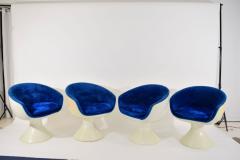  Chromcraft Four Space Age Style Bubble Chairs in Blue Velvet by Chromecraft - 1244092
