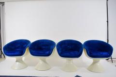  Chromcraft Four Space Age Style Bubble Chairs in Blue Velvet by Chromecraft - 1244095
