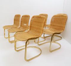  Cidue Set Of 6 Wicker Dining Chairs By Cidue 1970s - 1815736