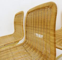  Cidue Set Of 6 Wicker Dining Chairs By Cidue 1970s - 1815741