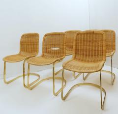  Cidue Set Of 6 Wicker Dining Chairs By Cidue 1970s - 1815742