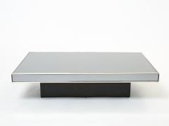  Cidue Willy Rizzo chrome smoked mirror coffee table for Cidue 1970s - 2371965