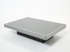  Cidue Willy Rizzo chrome smoked mirror coffee table for Cidue 1970s - 2371976