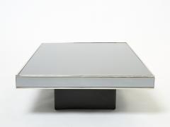  Cidue Willy Rizzo chrome smoked mirror coffee table for Cidue 1970s - 2371977