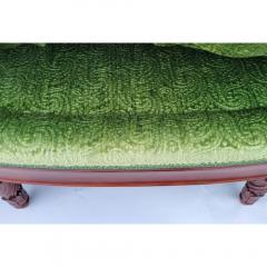  Clarence House Styly Green Silk Velver Canap Sofa Settee W Clarence House Tiger Pillow - 3593920