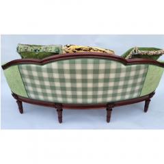  Clarence House Styly Green Silk Velver Canap Sofa Settee W Clarence House Tiger Pillow - 3593923