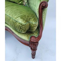  Clarence House Styly Green Silk Velver Canap Sofa Settee W Clarence House Tiger Pillow - 3593961