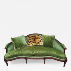  Clarence House Styly Green Silk Velver Canap Sofa Settee W Clarence House Tiger Pillow - 3601523
