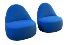  Claudia Harry Washington Pair of Mitt Lounge Chairs by Harry Claudia Washington for Berhardt Deep Blue - 3357196