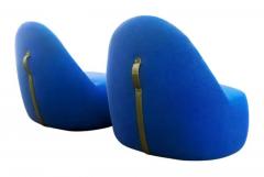  Claudia Harry Washington Pair of Mitt Lounge Chairs by Harry Claudia Washington for Berhardt Deep Blue - 3357199