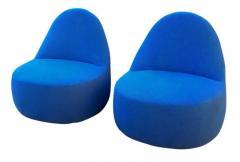 Claudia Harry Washington Pair of Mitt Lounge Chairs by Harry Claudia Washington for Berhardt Deep Blue - 3357200