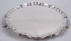  Collingwood Sons Traditional English Georgian Sterling Silver Piecrust Salver Tray 1937 - 3771967