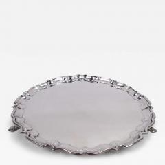  Collingwood Sons Traditional English Georgian Sterling Silver Piecrust Salver Tray 1937 - 3781589