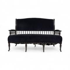  Collinson Lock Collinson Lock An Anglo Japanese Mahogany Settee with Carved Scrolled Arms - 4182839