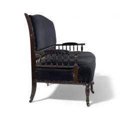  Collinson Lock Collinson Lock An Anglo Japanese Mahogany Settee with Carved Scrolled Arms - 4182840