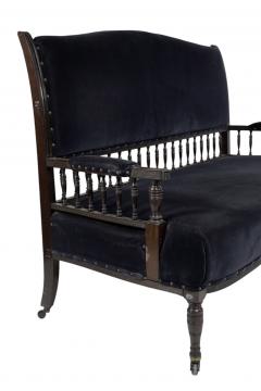  Collinson Lock Collinson Lock An Anglo Japanese Mahogany Settee with Carved Scrolled Arms - 4182841