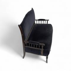  Collinson Lock Collinson Lock An Anglo Japanese Mahogany Settee with Carved Scrolled Arms - 4182842