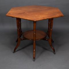 Collinson Lock Collinson Lock attributed An Aesthetic Movement walnut octagonal center table - 4191623